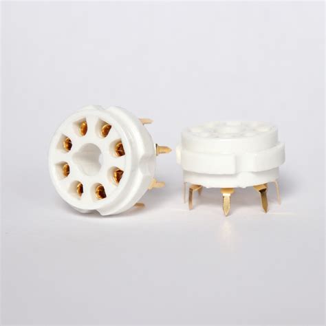 8pinpcg 8 Pin Gold Plated Octal Style Tube Socket With Ceramic Mount