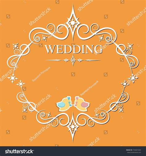 Wedding Border Card Vintage Vector Stock Vector Royalty Free