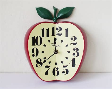 Vintage Apple Shaped Wall Clock