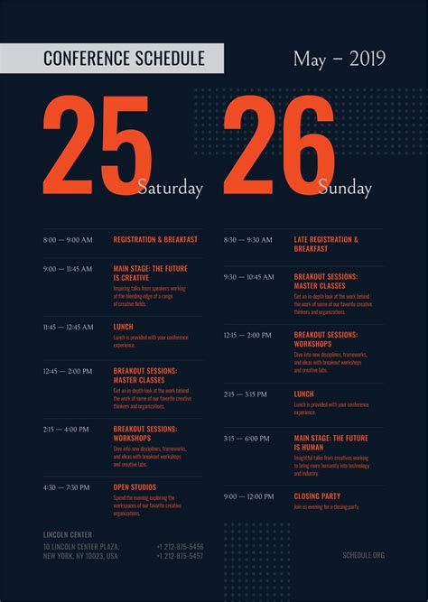 Conference Schedule Poster Template 764301