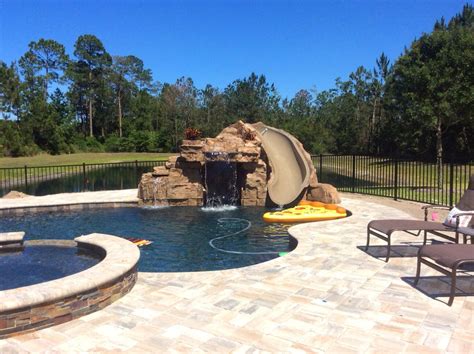 This Florida Pool Features Our Artificial Rock Component Grotto With A