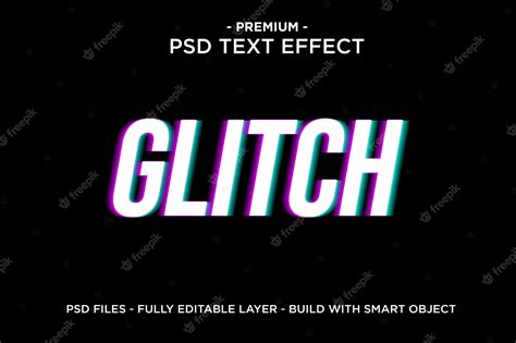 Premium Psd Glitch Text Effect Template