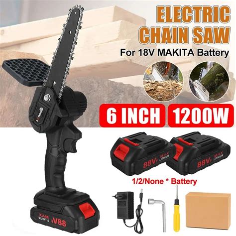 6 Inch 88vf 1200w Electric Chain Saw With Battery Pruning Chainsaw