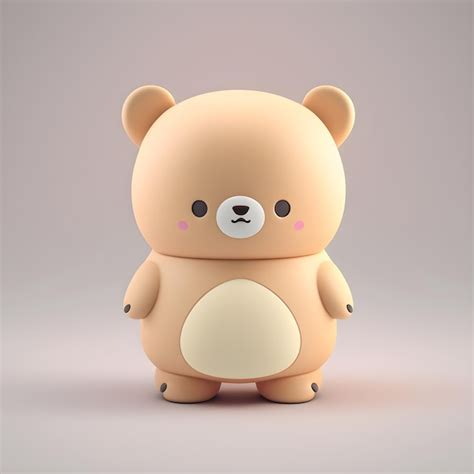 Premium Photo Cute Bear Character Design Generative Ai