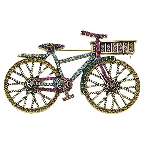 Heidi Daus Pedal Perfection Crystal Accented Bicycle Pin Brooch For