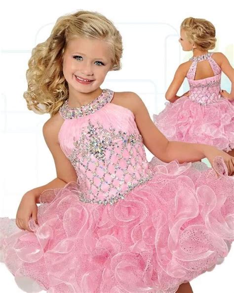 Glitz Cupcake Girls Pageant Dresses Pink Organza Ruffles Flower Girls