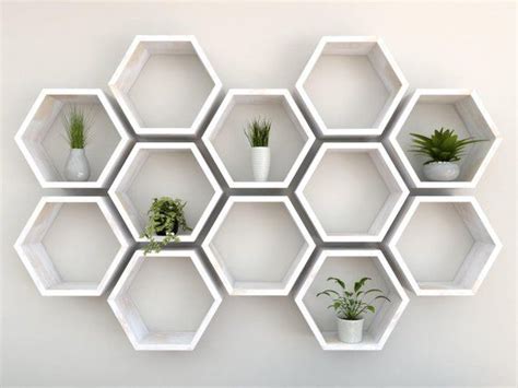 Whatever hexagon wall shelves gold styles you want, can be easily bought here. Rustic White Hexagon Wall Shelf in Solid Oak Rustic White ...