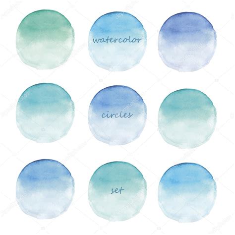 Watercolor Circles Set — Stock Vector © Nadyakr 68573547