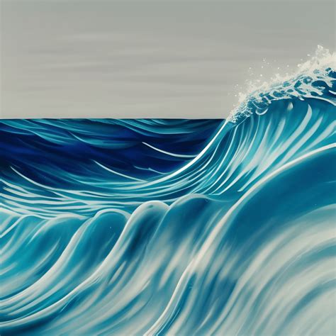 Beautiful Blue Ocean Waves · Creative Fabrica