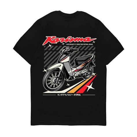 Jual Kaos Baju Atasan Tshirt Lengan Pendek Black Motor Honda Kharisma Ftph Original Terbaru