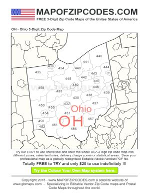 Ohio Zip Code Map - Fill and Sign Printable Template Online