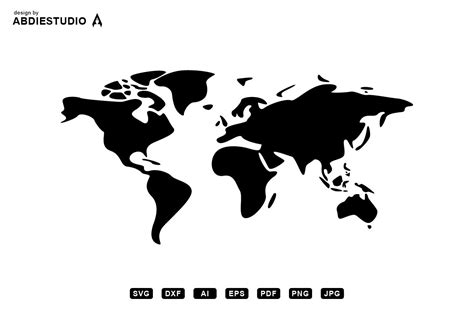 World Map Svg Simple Version Graphic By Abdie · Creative Fabrica