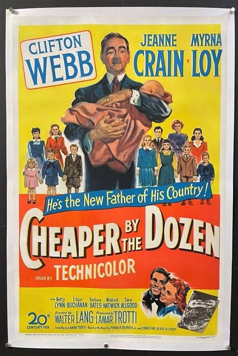 Cheaper By The Dozen 1950 Original One Sheet Movie Poster