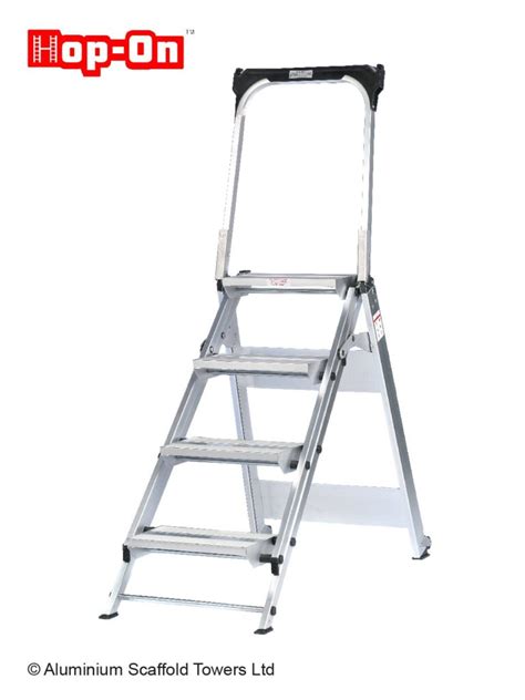 4 Tread Easy Slope Aluminium Folding Ladder Steps Aluminium Scaffold