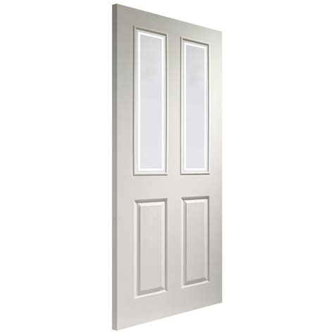 xl joinery internal white moulded unfinished victorian 2p 2l clear lined obscure glass door at