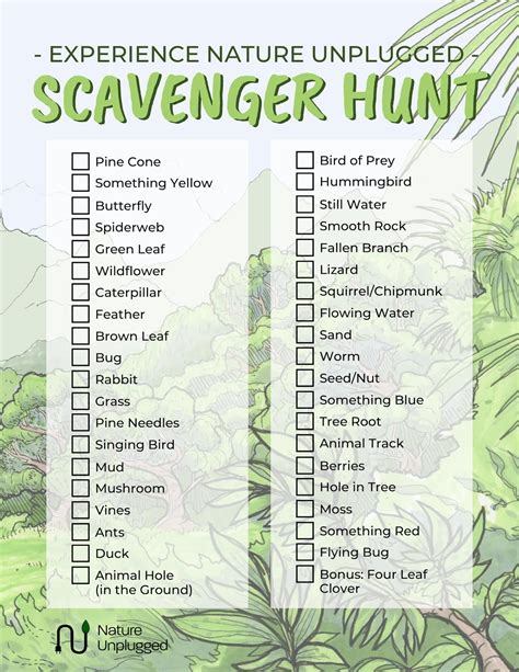 Scavenger Hunt Uchicago Nature Scavenger Hunts Scavenger Hunt For Reverasite