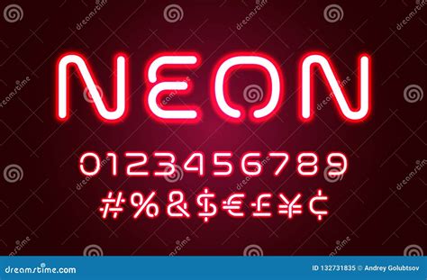 Neon Light Alphabet Font Numbers Special Symbols With Led Hashtag