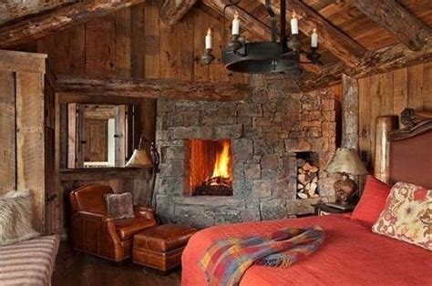 30 Rustic Fireplace Bedroom Ideas For Cozy Bedroom To Winter Cabin Style Cabin Bedroom