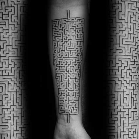 70 Maze Tattoo Designs For Men Geometric Puzzle Ink Ideas