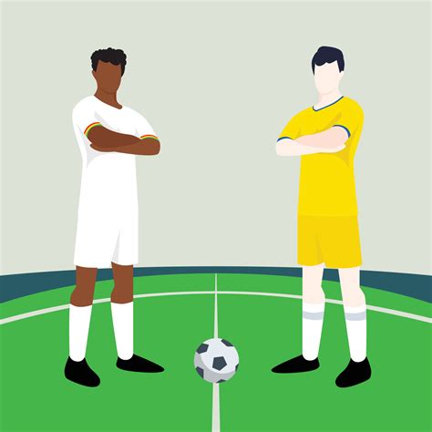 Match Preview Displaying Two Male Footballers Within A Football Field