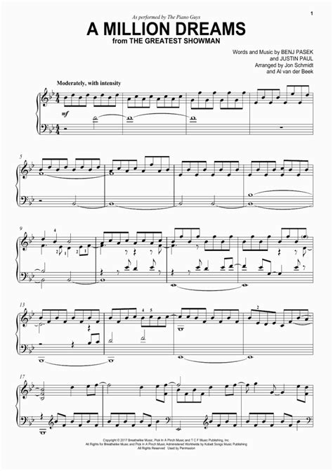 A million dreams for the world we're gonna make. A Million Dreams Piano Sheet Music | OnlinePianist