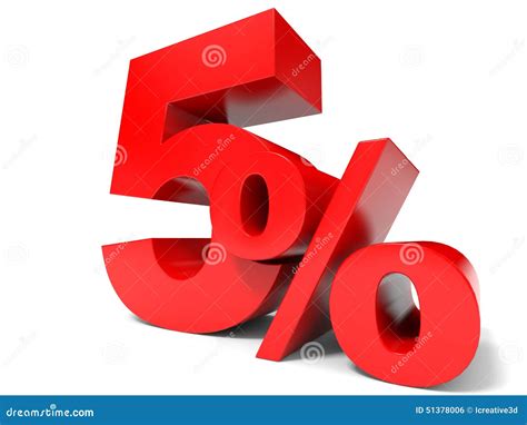 Red Five Percent Off Discount 5 Stock Illustration Illustration Of