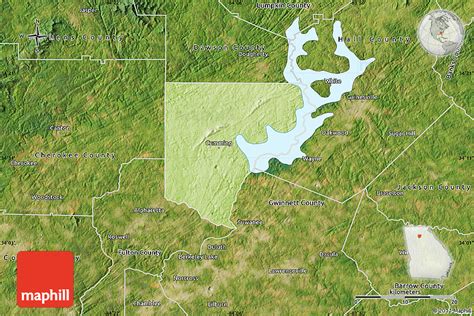 Physical Map Of Forsyth County Satellite Outside
