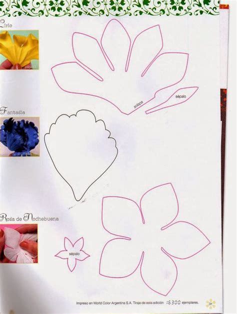 20 Moldes De Rosas Para Imprimir Artesanato Passo A Paper Flower Kit