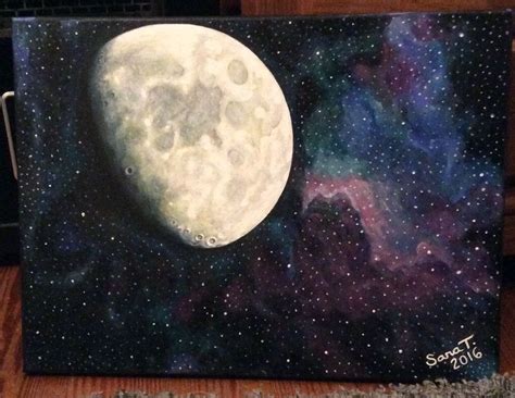 Galaxy Moon Acrylic On Canvas Painting Art Artwork