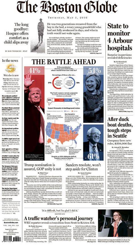 The Boston Globe Newspaper Front Page