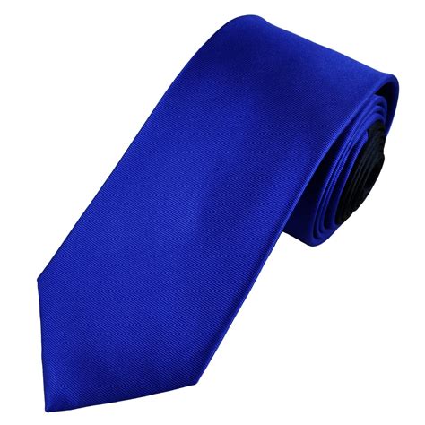 Luxury Plain Royal Blue Horizontal Weave Silk Tie With Navy Tail From