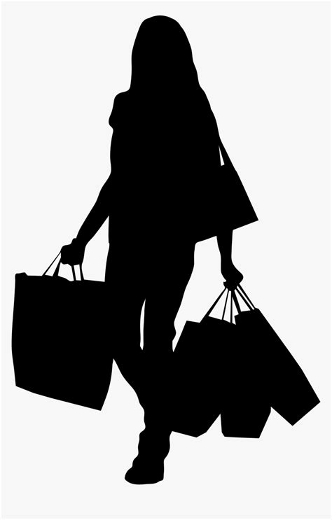 Shopping Bag Clip Art Female Silhouette With Shopping Bags Png Clip