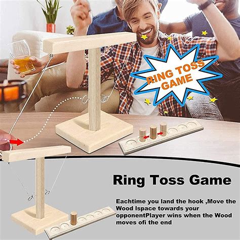 hooks ring toss games handheld board with shot ladder bundle handmade wood color square fruugo se