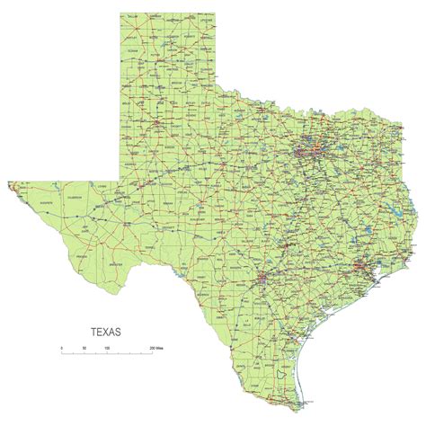 Texas Map With Counties And Roads Images And Photos Finder