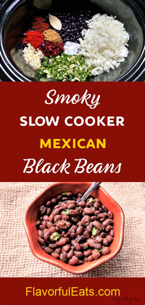 This slow cooker mexican lasagna is made with layers of black beans, corn tortillas and red enchilada sauce for a delicious gluten free weeknight meal! Smoky Slow Cooker Mexican Black Beans #black #beans #and #rice #crockpot in 2020 | Mexikanische ...