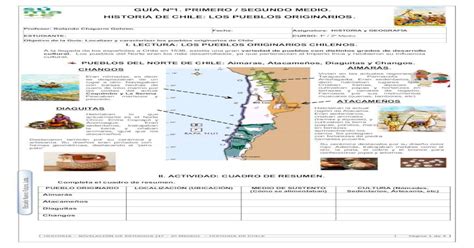 Guia Resumen Pueblos Originarios De Chile Pdf Document