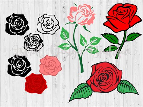 Layered Rose SVG Digital Download Cut Files for Cricut | Etsy
