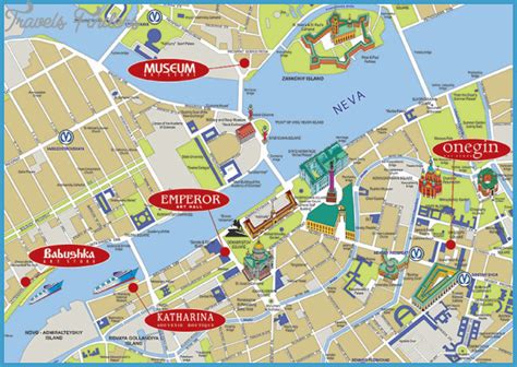 St Petersburg Map Tourist Attractions Travelsfinderscom