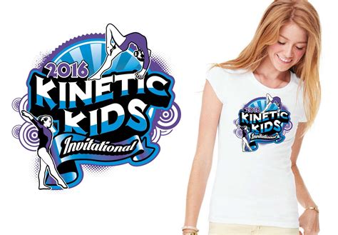 2016 Kinetic Kids Invitational Girls Gymnastic Cool Tshirt Vector Logo