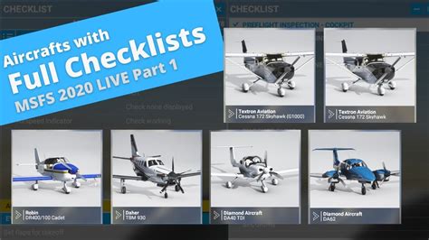 Aircrafts With Full Checklists Msfs Live Part Youtube