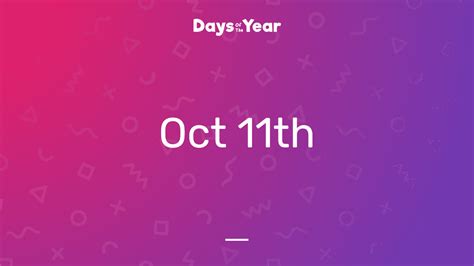 National Holidays On October 11th 2024 Days Of The Year