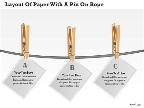 0314 Business Ppt Diagram Layout Of Paper With A Pin On Rope Powerpoint