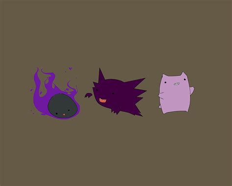Three cartoon monsters illustration Pokémon minimalism HD wallpaper