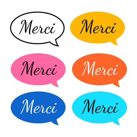 Merci Thank You French Language Speech Bubble Icon Sign Symbol Label