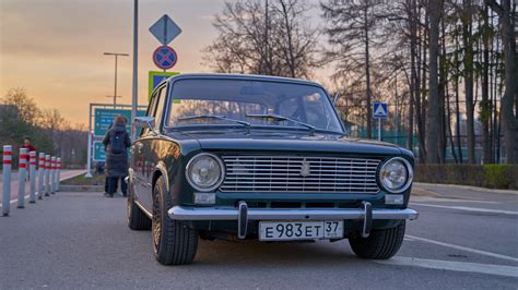 Wallpaper Car Lada Russian Cars Moscow Sunset Road 5235x2945