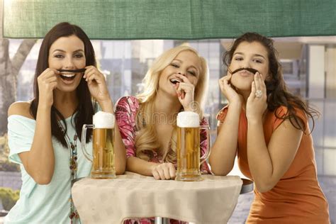 Pretty Girls Having Fun And Beer Stock Image Image Of Black Drinking 29808981