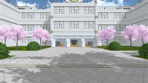The School Building In The Game Yandere Simulator Anime Backgrounds