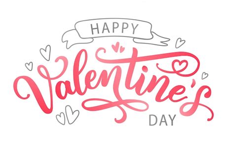 Feliz Día De San Valentín Letras Vector Premium