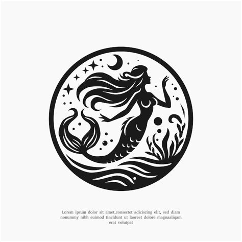 Premium Vector Silhouette Mermaid Logo Design Template