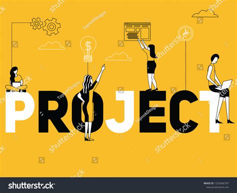 Creative Word Concept Project People Doing Stock Vector Royalty Free